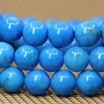 thumbnail image 4 of Natural Turquoise Howlite Gemstone 8mm Round Beads Stretch Bracelet 7" Unisex, 4 of 5