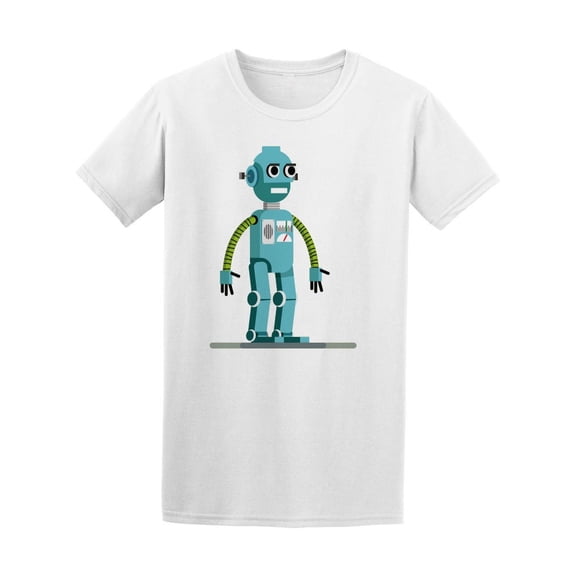 Cute Robot Doodle With Eyes Tee Men's -Image by Shutterstock