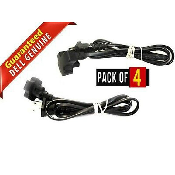 Lot Of 4 OEM Dell 2-Prong Black Power Cord PA-10 & PA-12 AC Adapter Cable MF235 (New)