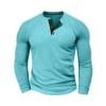 thumbnail image 6 of guisaled Mens Long Sleeve Henley Shirts Waffle Button Neck Casual Dress Shirts Solid Color Soft Classic Basic Gym Workout Tops Valentine'S Day s, 6 of 6