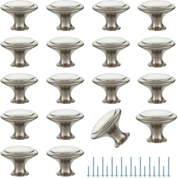 18 Pack Matte Black Cabinet Drawer Hardware 30mm Kitchen Cabinet Knobs Drawer Pulls with Installation Screws for Dressers Kitchens Cupboard