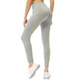 thumbnail image 3 of Brondbend Yoga Pant Womens Soft Leggings Elastic High Waist Belly Control Workout Trousers Stripe Comfortable Tights Slim Fit Climb Athletic Jogger Green, 3 of 4