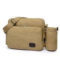 thumbnail image 3 of Bolso bandolera de lona para hombre, bolso de hombro con múltiples bolsillos, bolso de mano estilo mensajero retro marrón de alta calidad para negocios XA544ZC, 3 of 5