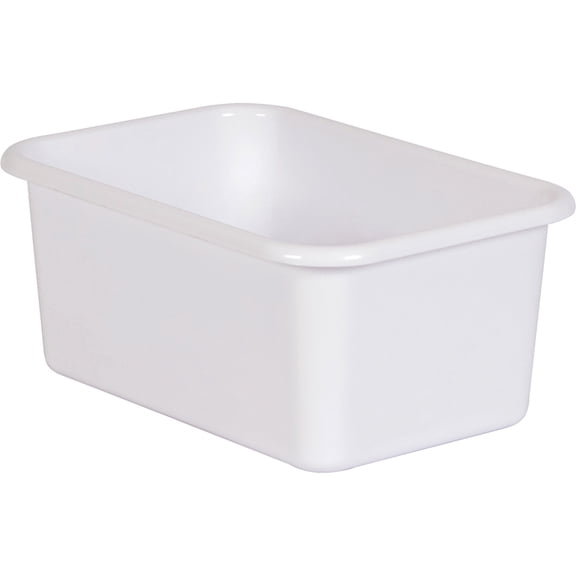 White Small Plastic Storage Bin | Bundle of 2 Each