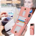 thumbnail image 5 of for Samsung Galaxy Z Flip 3 Wallet Case with Shoulder Lanyard Strap, Crossbody Phone Case with Card Holder Slots for Women Girls, Luxury PU Leather Flip Stand Purse Cover Shockproof Case, Pink, 5 of 9