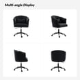 thumbnail image 2 of Adjustable Makeup Vanity Chair Modern Swivel Velvet Desk Task Chair Easy Assembly Black, 2 of 8