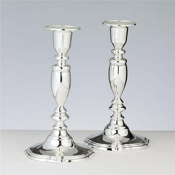 7 in. Zinc Alloy Silver Plated Candlestick - 2 per Box