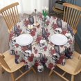 thumbnail image 3 of Halloween Skulls Ravens and Roses Round Tablecloth 60"x60",Wrinkle Wipeable Table Cloth for Kitchen Dining Room Picnic Patio Party, 3 of 6