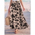 thumbnail image 5 of Cueply Skirts for Women Summer Long Maxi Skirt Elastic High Waist Tie Fashion Beach Dress with Pockets, 5 of 8