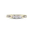 thumbnail image 2 of 10kt Yellow Gold Round Diamond 3-stone Bridal Wedding Engagement Ring 3/8 Cttw, 2 of 4