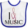 thumbnail image 3 of Inktastic I Love Music Boys or Girls Baby Bib, 3 of 4