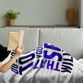 thumbnail image 3 of Inspirational Soft Flannel Fleece Blanket, Do Something Today That Your Future Self Will Thank You for Typography, Cozy Plush for Indoor and Outdoor Use, 50" x 70", Dark Purple White, by Ambesonne, 3 of 5