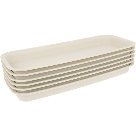 6 Pcs Rectangular Plant Tray Pot Trays Water Lightweight Flower Saucers