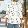 thumbnail image 4 of Haivin Womens Blouses Dressy Casual Business Tops 3/4 Sleeve Polyester and Spandex V Neck Work Office Shirts, 4 of 6