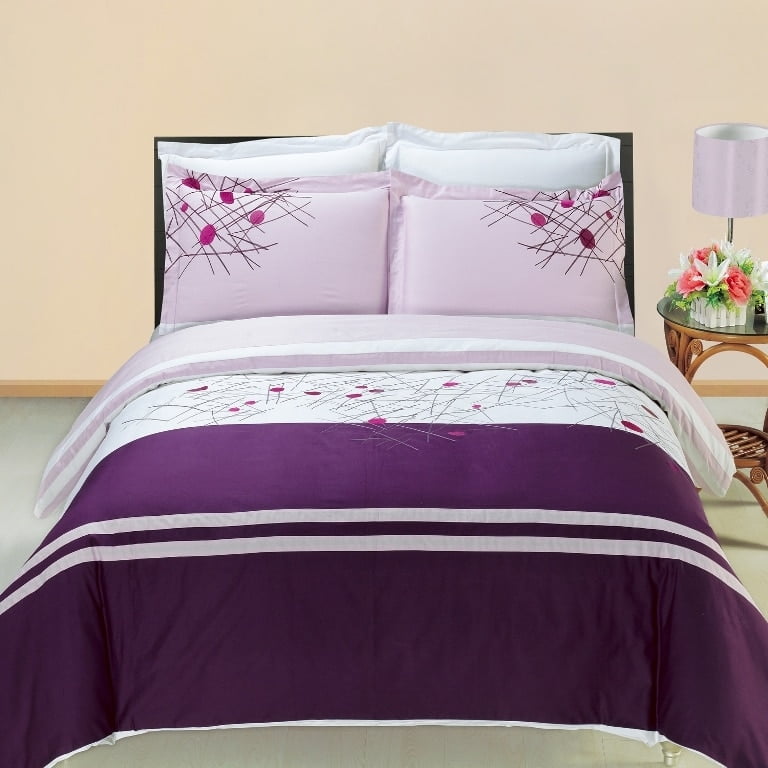 Soft 100 Cotton 3 Piece Duvet Cover Set Embroidered King/California