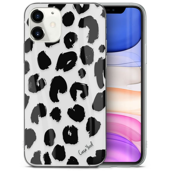Caseyard TPU Clear Case for iPhone 13 with Leopard Brush design phone cover