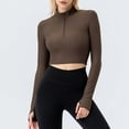 thumbnail image 2 of Sevevn Women's Cropped Workout Jacket 1/2 Zip Pullover Running Athletic Outwear Slim Fit Long Sleeve Yoga Top, 2 of 6