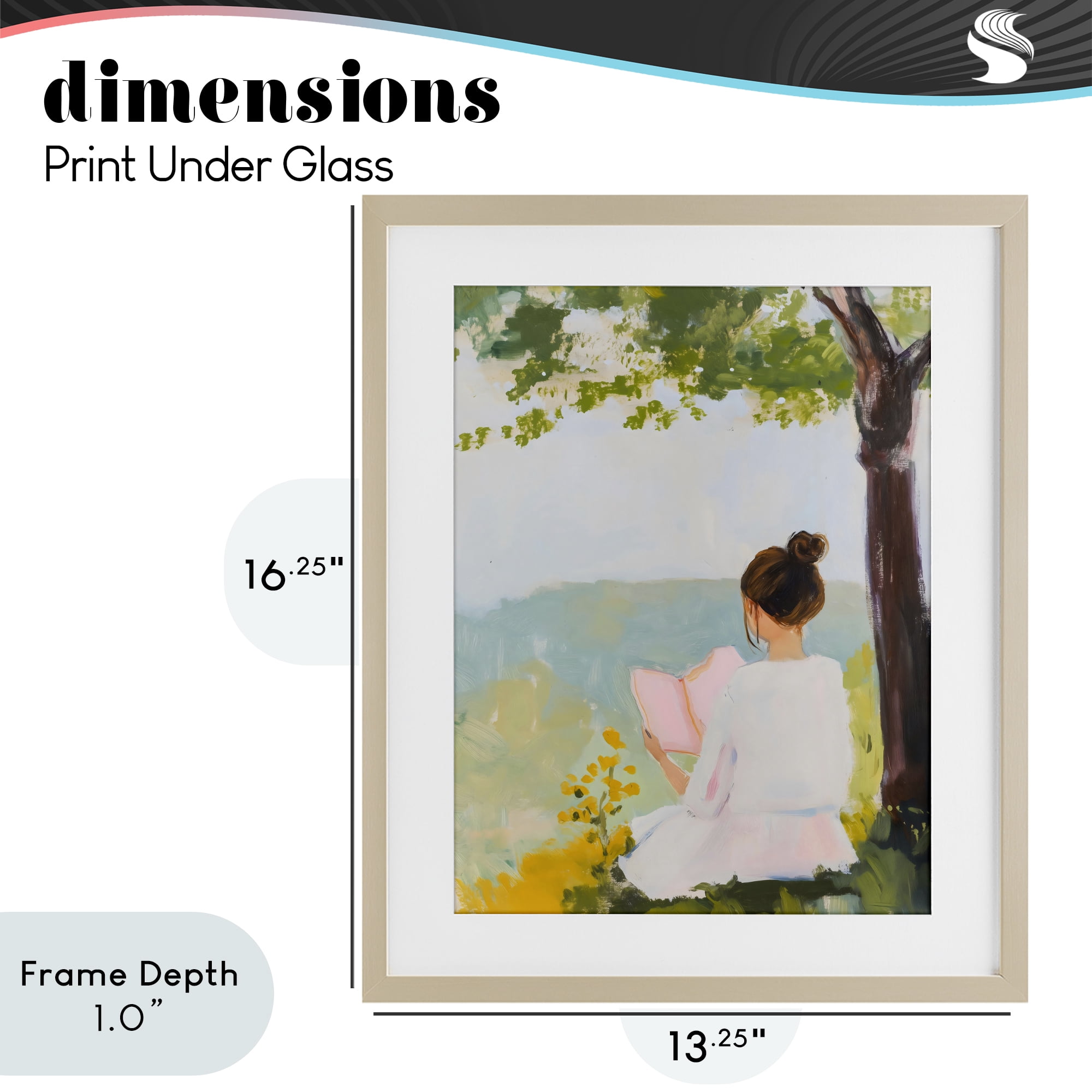 Stupell Industries Girl Reading in Nature Birch Framed Print Under Glass, design by The Prints Vibe