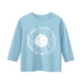 thumbnail image 4 of XQYLOS Girls Graphic Tees Summer 3/4 Length Sleeve Tops 𝐅loral Crew Neck Casual Athleti𝐜 Tuni𝐜 T-Shirt Blouse for 3-14 Years, 4 of 5