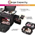 thumbnail image 3 of Byootique Soft Sided Rolling Makeup Train Case Cosmetic Organizer Crocodile Makeup Case Trolley Makeup Artist Nail Technician, 3 of 11