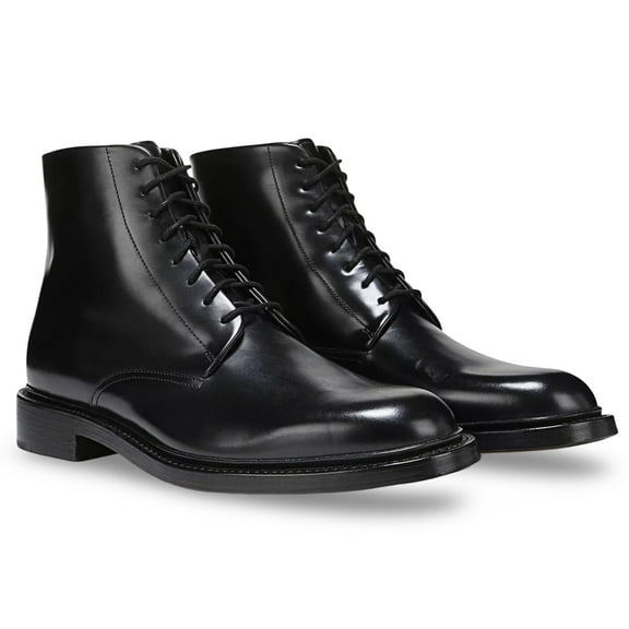 Vince Men's Damian Lace Up Ankle Boot Black Polished Leather 8.5M