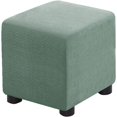thumbnail image 1 of Ottoman Cover Square Folding Storage Ottoman Slipcovers Jacquard Stretch Cube Footrest Foot Stool Covers Protector with Elastic Band (Medium,Light Green), 1 of 7