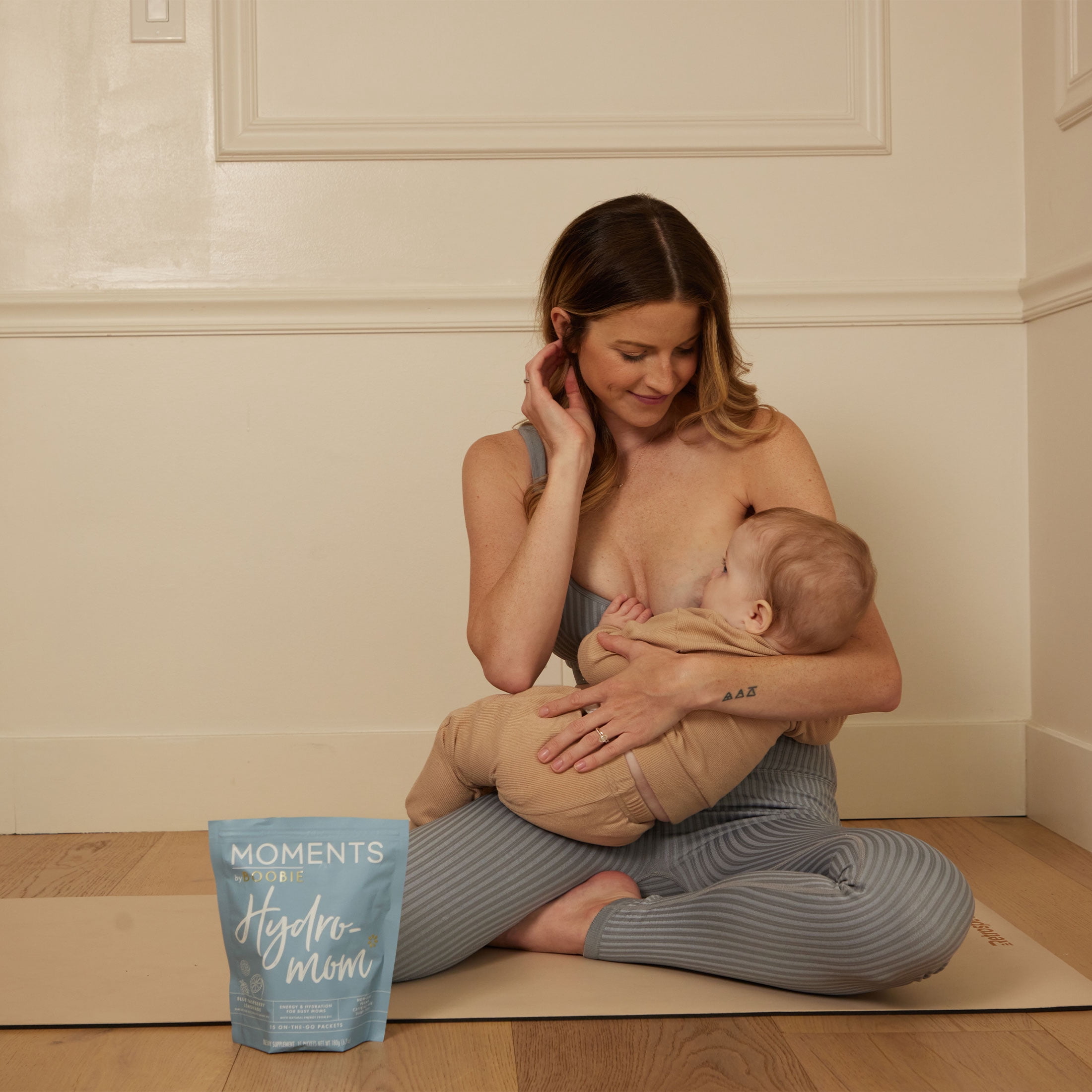 Boobie Hydromom Breastfeeding Supplement for Pregnancy and Lactation Drink Blue Raspberry Lemonade, 15 Count