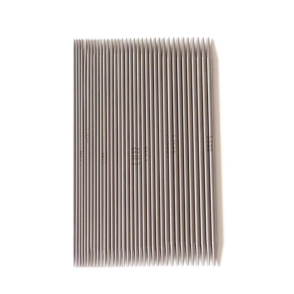 35Pcs Double Pointed Pointed Knitting Needle 15.0cm Stainless Steel Straight Knitting Needle Set for Knitting Weaving