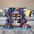 thumbnail image 2 of Orinice Cartoon Penguins Winter Hats Soft Fleece Blanket All Seasons Lightweight Blanket for Bed Couch Sofa Office Decor 100 x 130cm 130 x 150cm 150 x 200cm 50x60in, 2 of 6