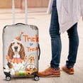 thumbnail image 4 of Trick or Treat Basset Hound Funny Mummy Cosplay Pumpkin Candy Basket Travel Luggage Cover Bassets Dog Breed Lovers Gifts Idea Suitcase Dust Protective Decor - 12016, 4 of 5