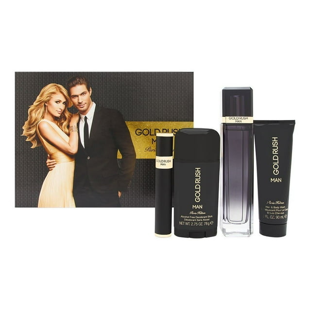 SET GOLD RUSH MAN 4PZS 100ML EDT SPRAY/ 10ML EDT/ SHOWER GEL 90ML/ DESODORANTE 78G Paris Hilton Gold Rush Man Gold Rush