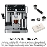 Ninja Luxe Café Pro Espresso Machine & Drip Coffee Maker, Cold Brew, Hot Water, Integrated Tamper, Built-in Grinder, Hands-Free Frother for Cappuccinos, Lattes, Americanos, Dairy or Non-Dairy, ES701