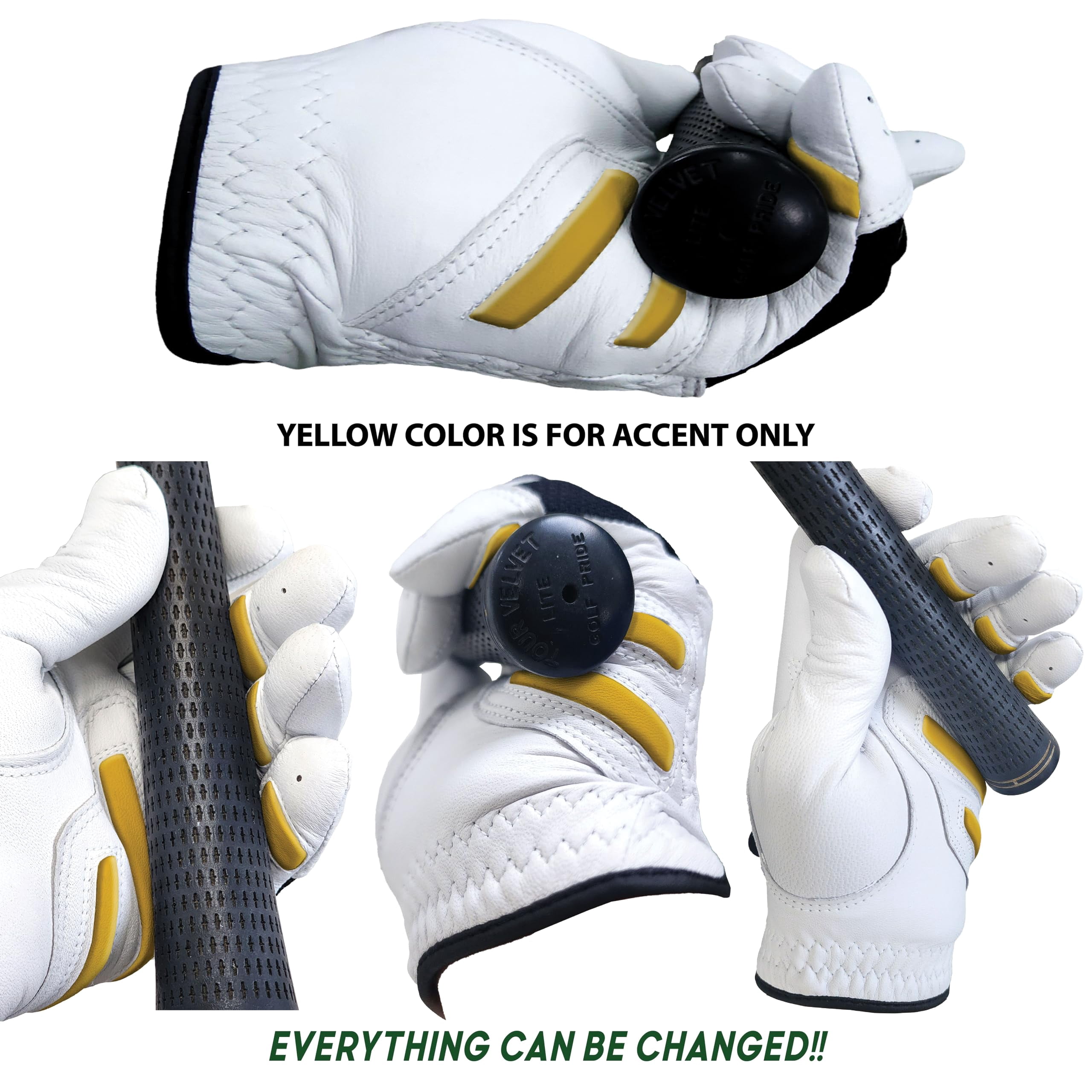 Golf Glove Bearing Capacity Non Slip No Slice Pad Leather Power Left Hand  Man-small White