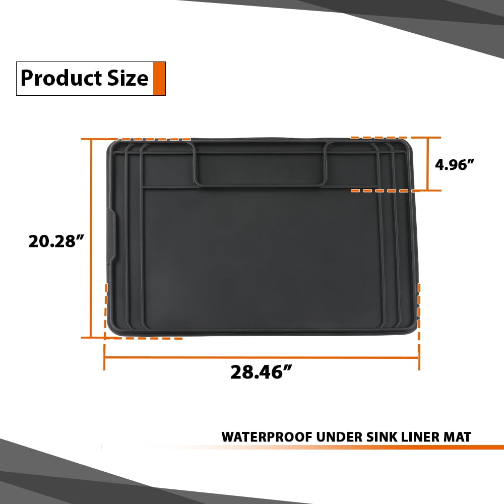 Mat for Kitchen Bathroom 28” x 19” Inches - Durable Fit For Under Sink Liner