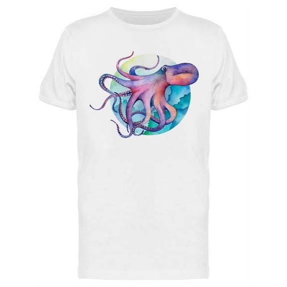 Watercolor Octopus.  T-Shirt Men -Image by Shutterstock, Male x-Large