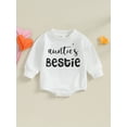 thumbnail image 2 of Bagilaanoe Newborn Baby Girl Oversized Romper Sweatshirt Long Sleeve Bodysuits Letter Print Pullover 3M 6M 9M 12M Infant Casual Tee Tops, 2 of 8