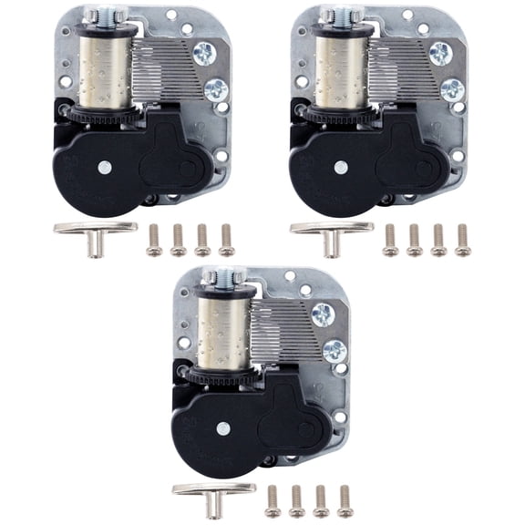WORGEOUS 3-Pack Music Box Mechanism Replacement Set with Musical Movement for Crafting, Repair, and Projects