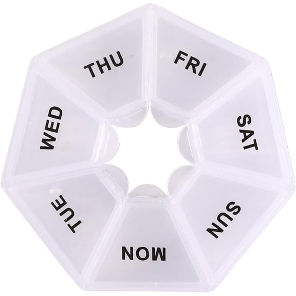 7 Day Pill Organizer, Portable Weekly Pill Box for Supplements