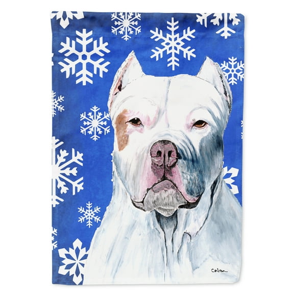 Pit Bull Winter Snowflakes Holiday Garden Flag