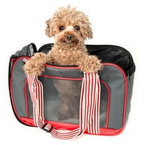 Pet Life ® 'Candy Cane' striped Fashion Designer Travel Pet Dog Carrier