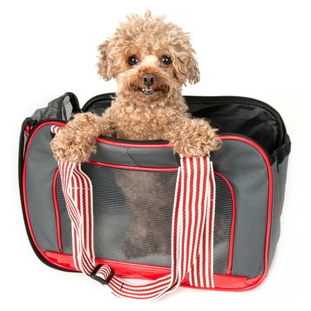 UPC: 0858342044073 | Pet Life ® Candy Cane striped Fashion Designer Travel Pet Dog Carrier