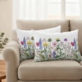 thumbnail image 2 of Spring Summer Pillow Covers 2 Pack Wildflower Botanical Garden Scenery Pillowcase Waterproof Outdoor Throw Pillow Cover for Patio Balcony Rectangular Cushion 20”x12”, 2 of 9