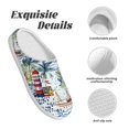 thumbnail image 5 of Lsque Watercolor Sailboat Pattern Womens Comfort Cotton on Scuff With Memory Foam and Anti-skid Sole Slipper-40/41, 5 of 7