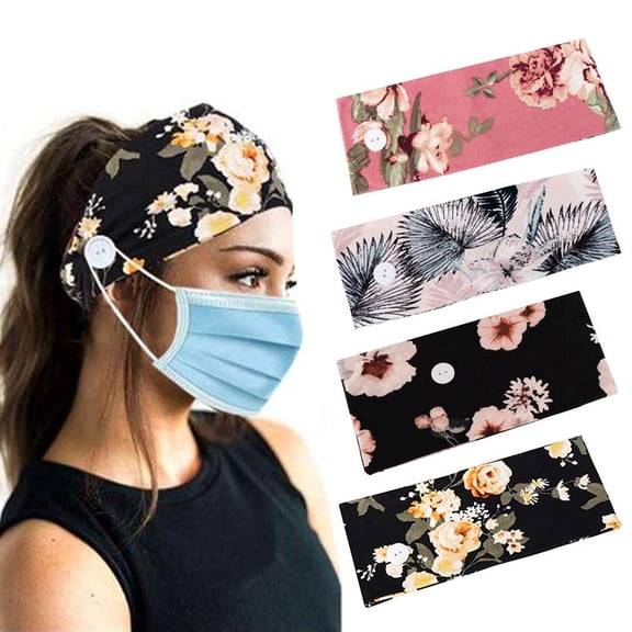 Pack Women's Headband Button Mask Earloop Protector Yoga/Medical Special Headband Bracket