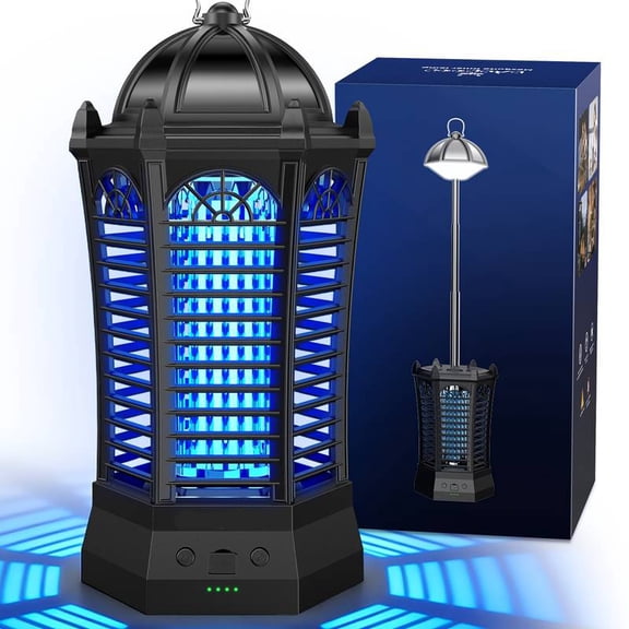 Bug Zapper, Rechargeable 4500V Portable Electric Mosquito Zapper, Insect Trap Lamp for Indoor Home, Patio, Camping & Backyard Use