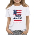 thumbnail image 3 of Afuyipoi Independence Day Kids T-Shirt July 7th Patriotic Graphic Tee Summer Shirt Print Youth Holiday Celebration Apparel White Size 9-10 Years, 3 of 6