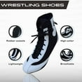 thumbnail image 3 of Professional Boxing Shoes Breathable Wrestling Shoes, Training Shoe for Adult & Youth Men Women Non Slip Rubber Sole Lightweight Boots (White & Black, 8), 3 of 6