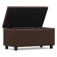 thumbnail image 4 of Cosmopolitan 34 in. W Rectangle Storage Ottoman in Chocolate Brown Faux Leather, 4 of 13