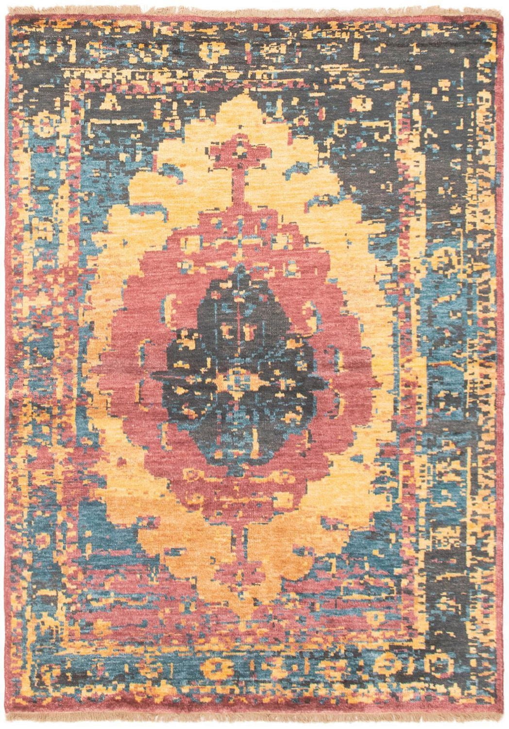 ECARPETGALLERY 4'8" x 6'7"  Transitional Jules Oushak Hand-knotted Area Rug for Living Room, Dining Room and Bedroom in Brown