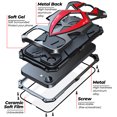 thumbnail image 3 of Dteck Case for iPhone 16e, Military Grade Cover 360 Full Protection Heavy Duty Hybrid Metal Bumper Built-in Silicone Shockproof with Screen Protector for iPhone 16e,Black+Red, 3 of 7